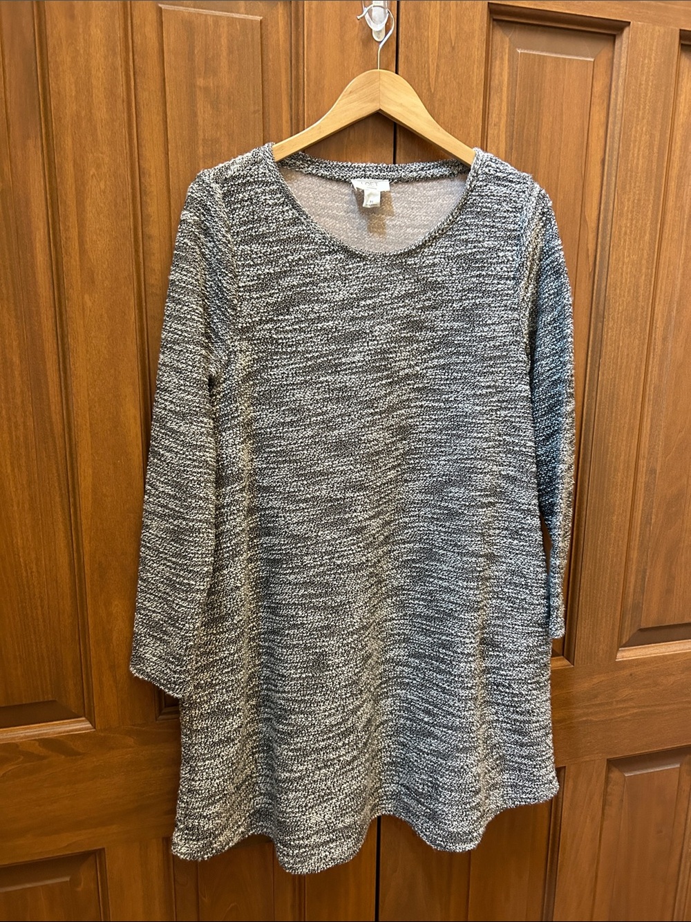 LOFT outlet lounge Marled Gray Long-Sleeve Knit Dress size medium